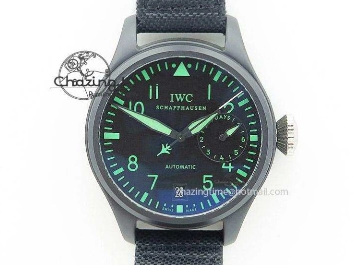 MIROTIME 0823 Big Pilot IW510301 Satin-Polished RG YLF Best Edition Black Dial On Leather Strap A Flexible 7222